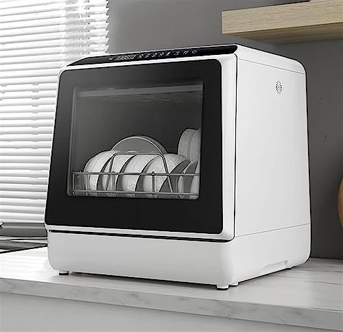 Portable Countertop Dishwasher with 5-Liter Built-In Water Tank 6 Washing Programs Led Digital Display,White