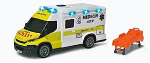 Dickie – Krankenwagen Samu 18 cm – Fahrzeug Maßstab 1:18 – Sound und Lichter – inklusive Trage – ab 3 Jahren – 203713014002