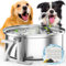 oneisall Fontaine pour Chien/Chat, Fontaine pour Chien en Acier Inoxydable 7L Super silencieuse avec Triple Filtration et Pompe de sécurité Intelligente/Facile à Assembler et à Nettoyer