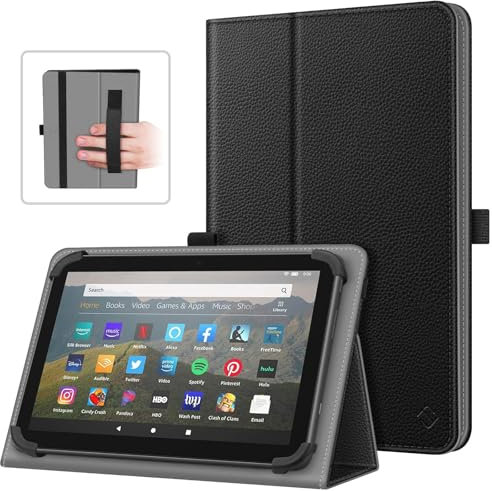 Fintie Universal Case for 7-8 Inch Tablet eReader - Folio Book Style Premium PU Leather Protective Cover with Hand Strap Pen Holder for 7, 7.9, 8 Devices
