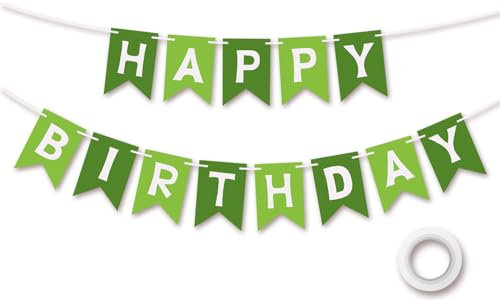 Koliphy Ghirlanda di Buon Compleanno, Decorazioni Compleanno verde, Decorazione di striscioni di compleanno per ragazzi, ragazze, uomini e donne (Verde chiaro scuro misto)