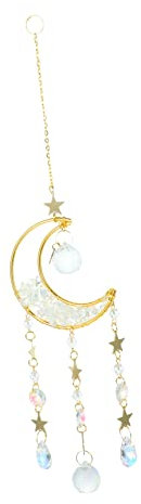 Cabilock Sonnenfänger-Anhänger Windspiele im Freien Kristallanhänger fürs Auto Ornament Wohnkultur hängendes mondförmiger Sonnenfänger Fenster Leuchtturm Kristallkugel Leuchter