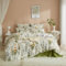 DXHOME Bettwäsche 135x200 Baumwolle Blumen Weiß Grün Bunt Blüten Pflanzen Sommer Bettwäsche Set Floral 2 teilig Einzelbett Bettbezug mit Reißverschluss + 1 Kissenbezug 80x80 cm
