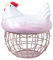 Ceramic Chicken Egg Storage Basket, Chicken Top Basket for Gathering Fresh Eggs, Cute Egg Storage Container, Fruit Storage Boxes Baskets Countertop, Pink(#1)