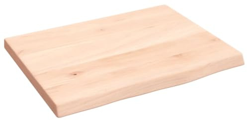 vidaXL Wandregal, Holzregal Regal Handgefertigt mit Baumkante, Wandboard Regalbrett Deko, Bücherregal Hängeregal, 40x30x2cm Massivholz Eiche Unbehandelt