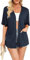 Yommay Strickjacke für Damen Sommer Leicht Kurzarm Atmungsaktiv und Sonnenschutz Frühling Herbst Cardigan,Marineblau,XXL