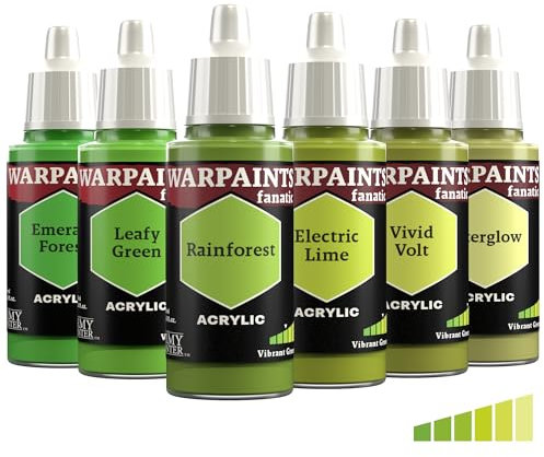 The Army Painter, Warpaints Fanatic Flexible Triad: Vibrant Greens, 6 x 18 ml acrylic paints - Miniature quality hobby paint for Dungeons and Dragons (DnD) & Warhammer Miniatures