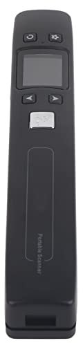 Scanner Portable, Scanner Photo pour Documents A4, Scanner Portable pour Entreprise, Photo, Image, reçus, Livres, sélection du Format JPG/PDF, 300 600 1050 DPI (Black)