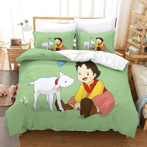 Rochile Heidi Bettbezug Bettwäsche Kinderbettwäsche Reißverschluss Mit Kissenbezügen Betten Set Für Jugendliche Kinder Schlafzimmer Single（140x200cm）