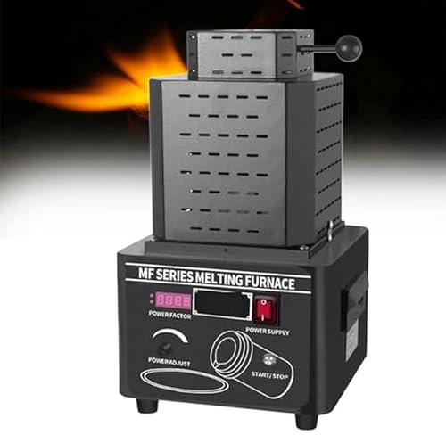 WEIMILOR Horno de fusión de Oro de 5000 W, Horno de fusión Digital de 1600 ℃/2912 ℉ con crisol de Grafito de 1/2/3 kg, para refinación de Metales, fundición de chatarra, Plata, Oro,BLACK-3KG