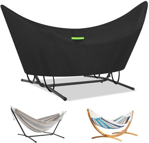 Funda para hamaca,funda protectora para hamacas,lona completa para mecedora de exterior y hamaca doble fabricada en tela Oxford 600D, resistente a la lluvia, a los rayos UV y a los desgarros (Schwarz)