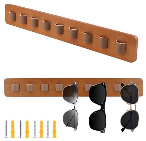 HEIYUET 2 Stück Sonnenbrillen Aufbewahrung Brillenhalter 40cm, Brillenaufbewahrung mehrere Brillen, Sonnenbrillen Halter Wand Brillenständer für Mehrere Brillen