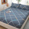 Calefee Bettlaken 180x200 Spannbettlaken Hoher Steg 27cm, Betttuch ohne Kissenbezug Polyester Blau Mit Streifenmuster
