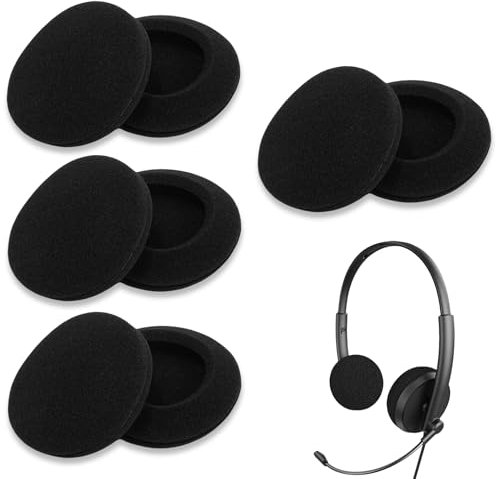 8 Stück Ersatz-Ohrpolster aus Schaumstoff, kompatibel mit H330, H340, H390, H600, H609, H760, 50 mm für optimalen Komfort und Klangqualität