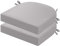PRIMEPATIO Outdoor Garden Chair Cushions Set of 2, Thick 7cm, Patio Waterproof Seat Cushions with Ties for Outdoor Furniture, U-Shaped Chair Dining Pads, 50 x 50cm, Grey
