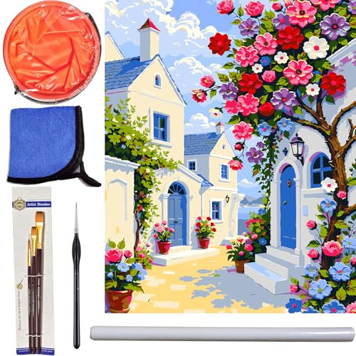 FQIQIANLIC Pintar Por Números Adultos, flores, Pintar Por Números, 40 X 50 Cm, Kit De Pintura Por Números, Lienzo Sin Pliegues, Colorear Por Números Adultos,Una Buena Opción Para Padres E Hijos