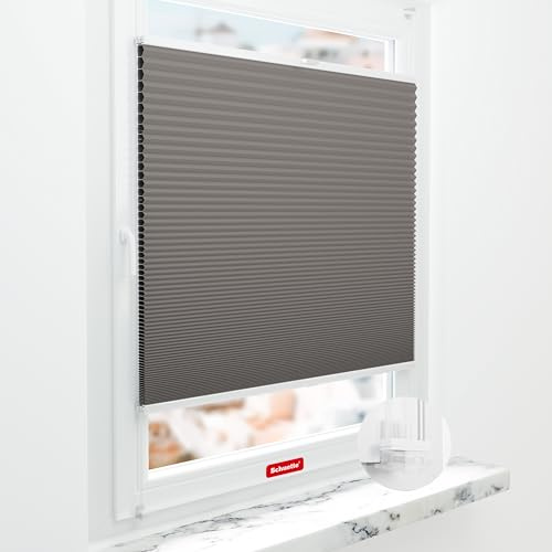 Schuette® Wabenplissee ohne Bohren ● Blackout x Honey ● Swiss Chocolate (Taupe) ● 75x230cm (Breite x Höhe) ● Suprafix Klemmhalter Incognito X ● 60 Sekunden Montage
