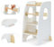 Moziel Tour d'apprentissage pour Enfants, Tour d'apprentissage 3 Hauteurs Réglables, Tour d'observation Enfant Montessori, Tour Eveil Bébé en Bois (Blanc)