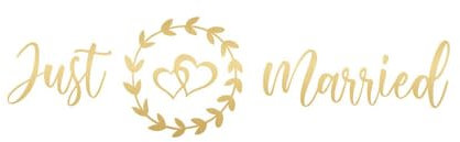 Aufkleber JUST Married Hochzeitsaufkleber Autoaufkleber Ablösbare Aufkleber Selbstklebend Wandaufkleber Rückspiegel Aufkleber für Hochzeitsdekoration Autoschmuck Heimdekoration,Gold B