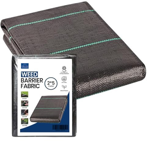 VIROSA Bâche de tissu anti-mauvaises herbes résistante aux UV pour jardin, terrasse, parterres de fleurs, pelouses et allées (2 m x 5 m)