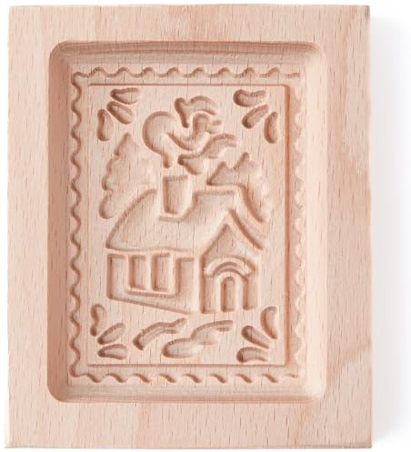 Holzhaus-Spekulatius-Keksform für Gewürzkekse | Geschnitztes Muster in Hausform, für Spekula, weihnachtliche Gewürzkekse und traditionelles europäisches Backen