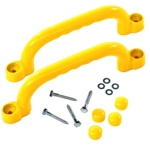 2PCS Playhouse Accessories for Kids 3+, Plastic Handle with Screws, Smooth Climbing Frame Accessories for Park, Backyard Tree House Playhouse, Playset