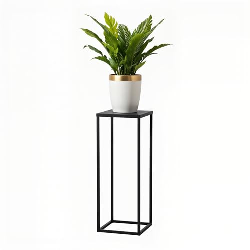 FRAMADO - Portapiante Ferro in metallo Nero - 24x24x80cm - Portafiori decorativo per interni - Tavolino - Accessorio per il soggiorno