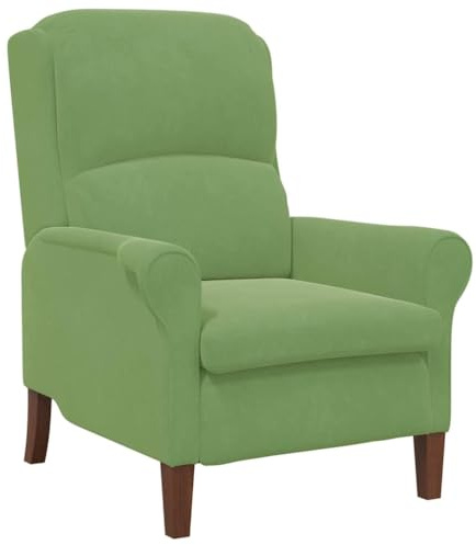 vidaXL Armchair Light green 76 x 94 x 102 cm Velvet, Stylish Velvet Armchair, Comfortable Indoor Seating, Durable Wooden Frame, Plush Cushion, Modern Design, Elegant Living Room Chair