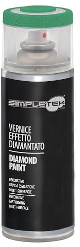 SIMPLETEK - Bomboletta Spray V400DIAM.5 Vernice Verde Effetto Diamantato 400 ml Vernice Finiture Speciali Glitter Perlescenti (1 pezzo)