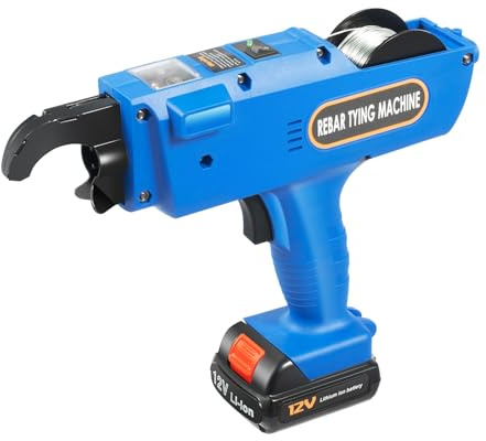 CLEADONG 12V Elektrische Rebar Bindemaschine, Bewehrungsverbinder, 12V Elektrische Rebar Bindemaschine Rebar Stahlbeton Drahtbindemaschine, für Bewehrungsstangen, Gitterböden, Rohre