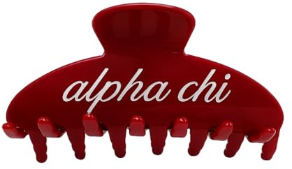 The RPZL Premium Acetate Big Hair Accessory | Oversized Claw Clip for Thick and Thin Hair | Stylish Hair Jaw Clip for Women | Girls and Sorority (Alpha Chi Omega - Cherry Red)