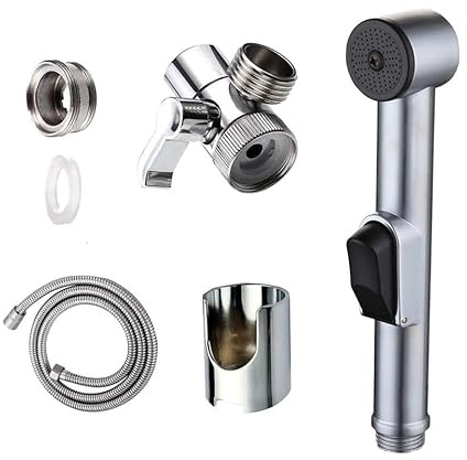 Luxury Muslim Shattaf Sprayer Kit – Faisal Handheld Bidet Toilet Jet Spray with Hose, Hygienic Bathroom Cleaning