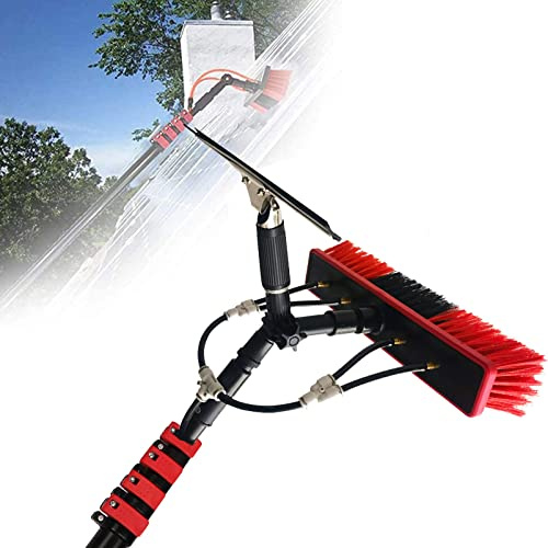 Solar Panel Cleaning Brush,Water Fed Telescopic Brush, Water/Hose Fed Pole Window Cleaning Brush Equipment Cleaning (Size: 10.8m),35cmbrushhead-9M/30FT
