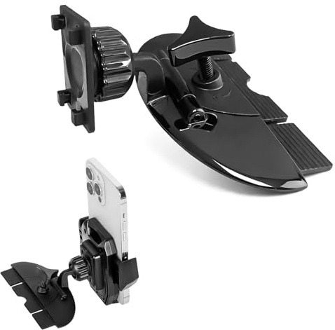 DYOUen 17mm CD Slot Ball Adapter Car GPS Mount Interchangeable Phone Holder 4-Button Lock Compatible Portable Monitor Holder for Cell Phone Car Stereo GPS
