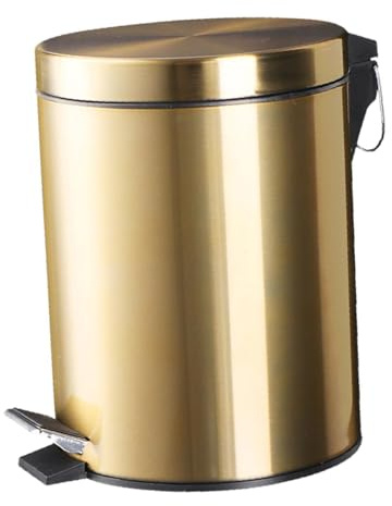 LIXSAZSE Poubelle Ronde compacte à pédale, capacité 5 L, idéale pour la Cuisine, la Salle de Bain et Silencieuse, pour Elle s'intègre Parfaitement à Votre Quotidien.
