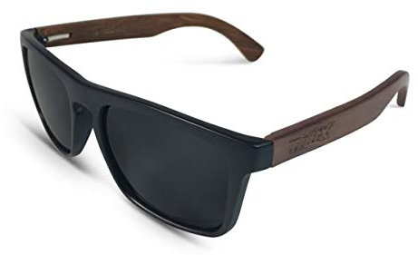 TWO-X Sonnenbrille Wood schwarz schwarz WF mit Walnuss Look Holz Bügeln Herren und Damen verspiegelt Polarisiert