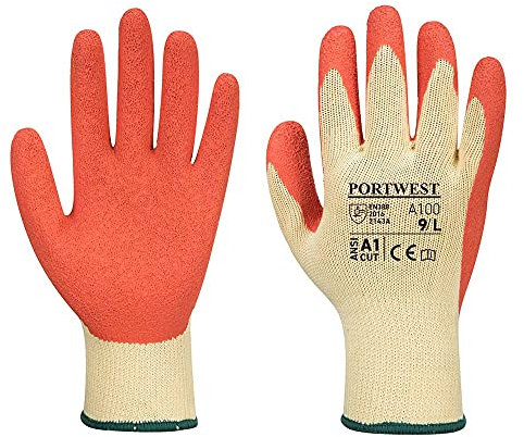 Portwest Grip Latex-Handschuh, Größe: S, Farbe: Orange, A100ORRS