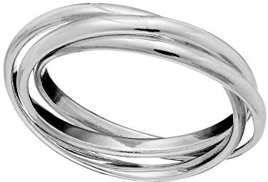 Silverly 925 Sterling Silber Ringe für Damen | Russische Eheringe für Herren | Geburtstagsgeschenke für Freundin Tante Mama | Dreifacher Silberner Ehering für Sie und Ihn | Verlobungsring
