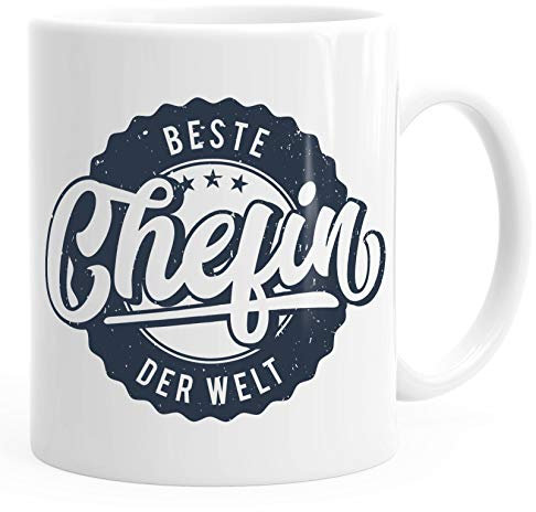 MoonWorks® Kaffee-Tasse Beste Chefin der Welt Geschenk-Tasse weiß unisize
