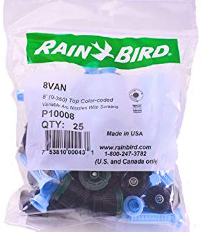 Rain Bird 8VAN Boquilla de Aspersores de Riego Ajustable de Arco Variable con Pantalla, Radio de 8 pies