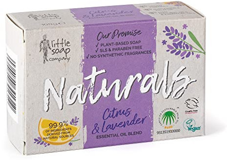 Little Soap Company Naturals Range - Bar Soap | Vegan, Cruelty Free, No SLS or Parabens, Refreshing Cleansing Soap bars, Natural Eco Friendly Body & Hand Soap, 100g (Citrus & Lavender)