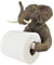 HomeZone Novelty Elephant Toilet Roll Holder - Brown Colour Hand Painted Wall Mounting Animal Shape Tissue Holder - Decorative Kitchen or Bathroom Accessories Indoor, Home Decor Loo Roll Holder