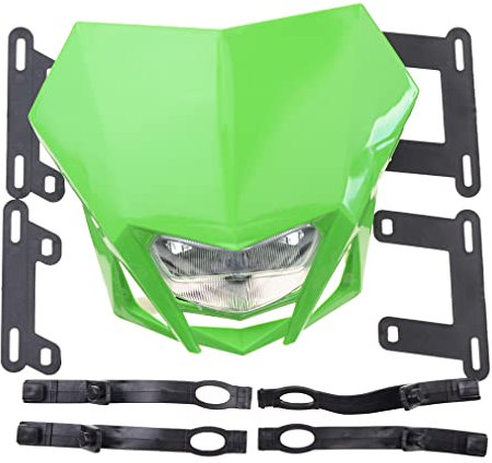 GOOFIT grün 12V 35W HS1 Motocross Super Moto Scheinwerfer Ersatz für CRF150L Gute Enduro Motocross Trails Streetfighter Kontrollleuchten Verkleidungsbeleuchtung Frontscheinwerfer Abdeckung