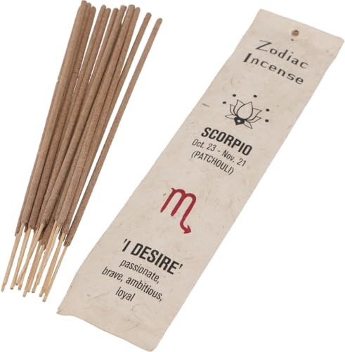 Horoskop Räucherstäbchen, Sternzeichen Räucherwerk, Skorpion/Patchouli | Handgefertigt, traditionell tibetisch, 15 g, Brenndauer ca. 45 Minuten, ideal für Meditation.