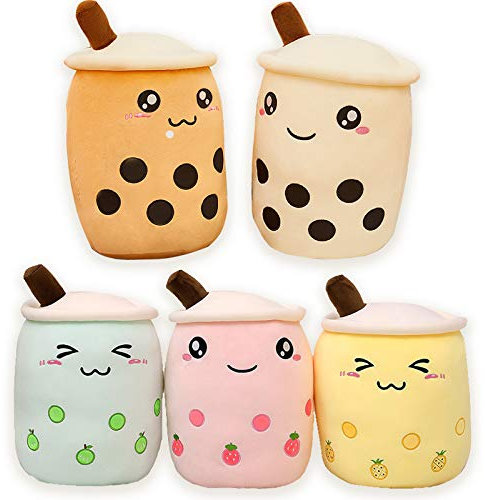 AMOZO Bubble Tea Kuscheltier Plüschtier Boba Tee Süße Kissen Plushie XXL Soft Plüsch Kissen Puppe Kinderspielzeug (Coffee,50cm)