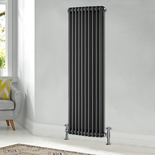 Blümme Traditional 1800 x 470mm Vertical Cast Iron Radiator 2 Column Central Heating Radiators Anthracite