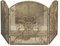 FUFU Funkenschutz Kaminholzregal Messing 3 Panel Schwerlast Kaminschirm mit Scroll Decor, Sicherheitsgold Falten Metallgitterabdeckung Kaminzaun, 121 × 80 cm Kaminzubehör