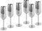 ECHTWERK Sektglas, Champagnerglas, Sektkelche aus Edelstahl, Unzerbrechliche Gläser, Partygläser für Hochzeit/Geburtstag/Picknick, Geschenkset, 6-tlg, 250 ml, Gold-Edition