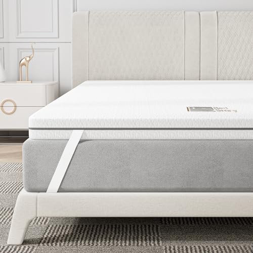 BedStory 6CM Topper Matrimoniale 160x190cm,Topper Memory Foam Singolo con infuso di Carbone di Bambù, Coprimaterasso con rivestimento rimovibile e lavabile, Correttore Materasso antiacaro