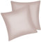 Fittia 2er-Set Satin Kissenbezug Premium Kopfkissenbezug Kissenhülle Haar- und Hautpflege Seidig mit Reißverschluss, Taupe, 40x40cm
